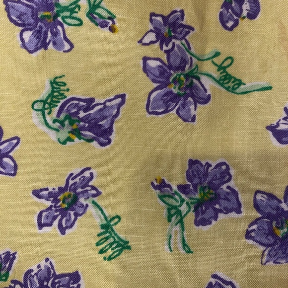 VINTAGE LILLY PULITZER PASTEL FLORAL COTTON LINEN MINI GOWN BABYDOLL SHIFT DRESS - Picture 6 of 7